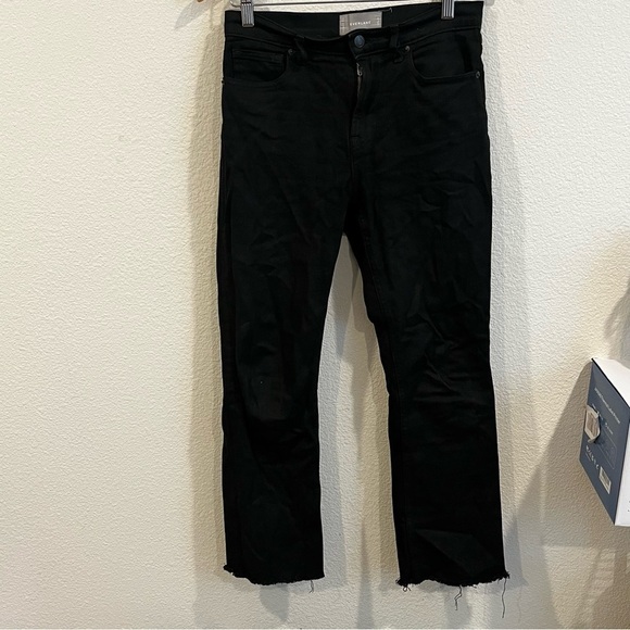 Everlane Denim - Everlane black boot cut raw hem jeans size 27